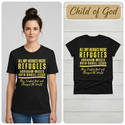 Heroes of Faith Refugees T-Shirt_model_flat