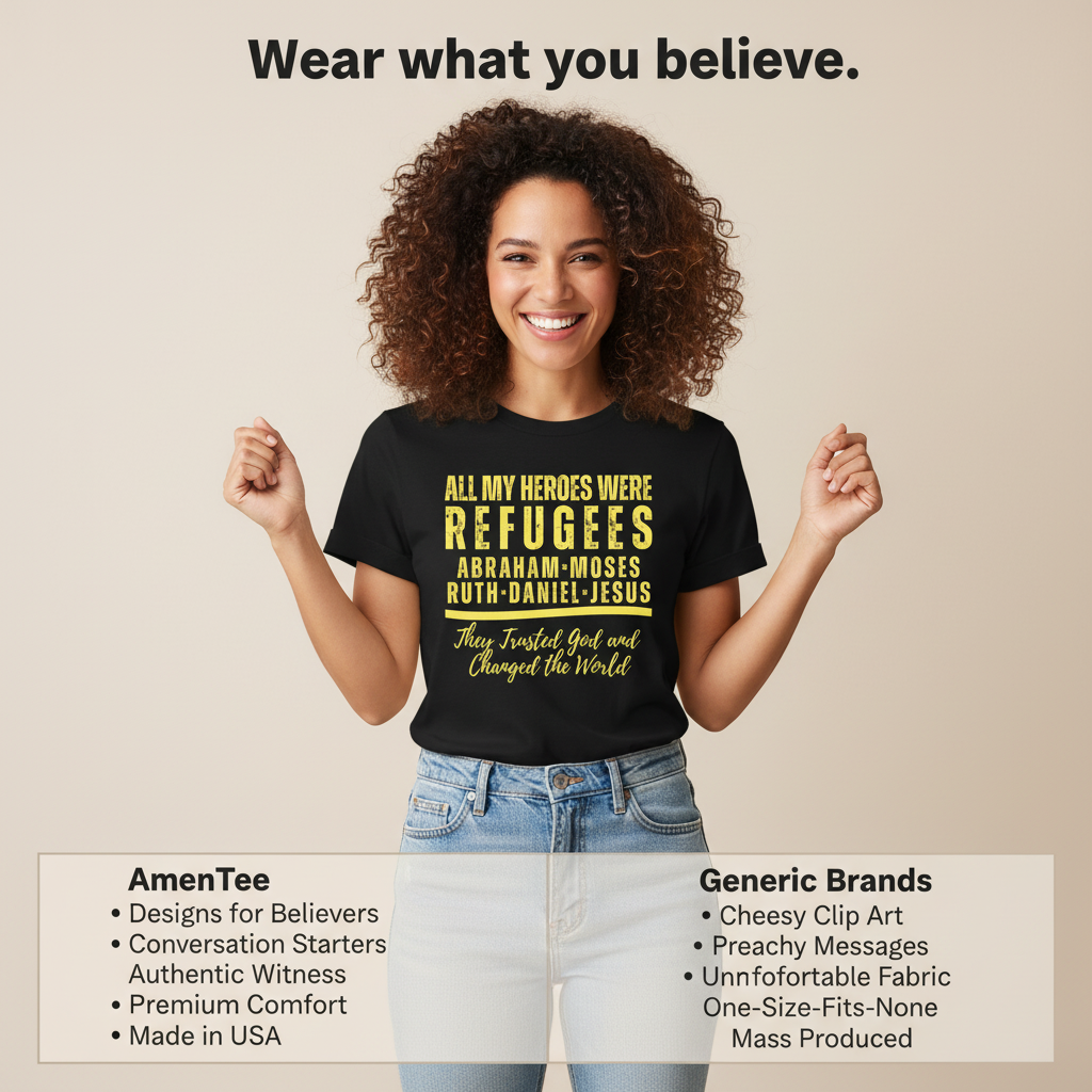 Heroes of Faith Refugees T-Shirt_product_table