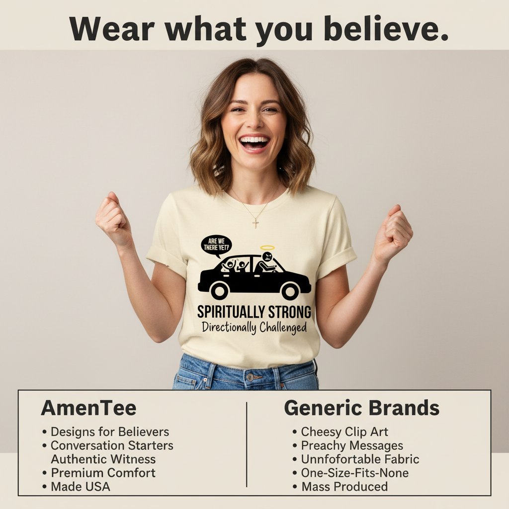 Spiritually Strong Travel Humor T-Shirt_product_table