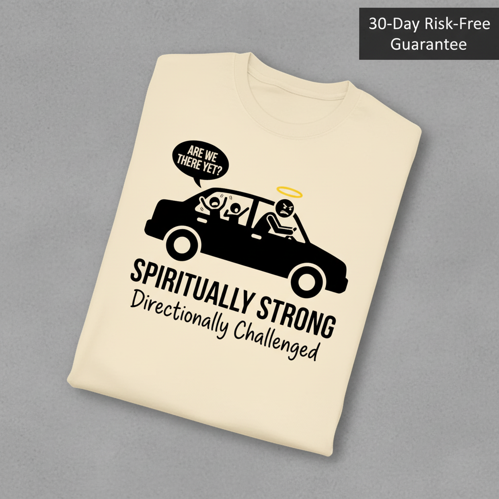 Spiritually Strong Travel Humor T-Shirt_fold_tilt