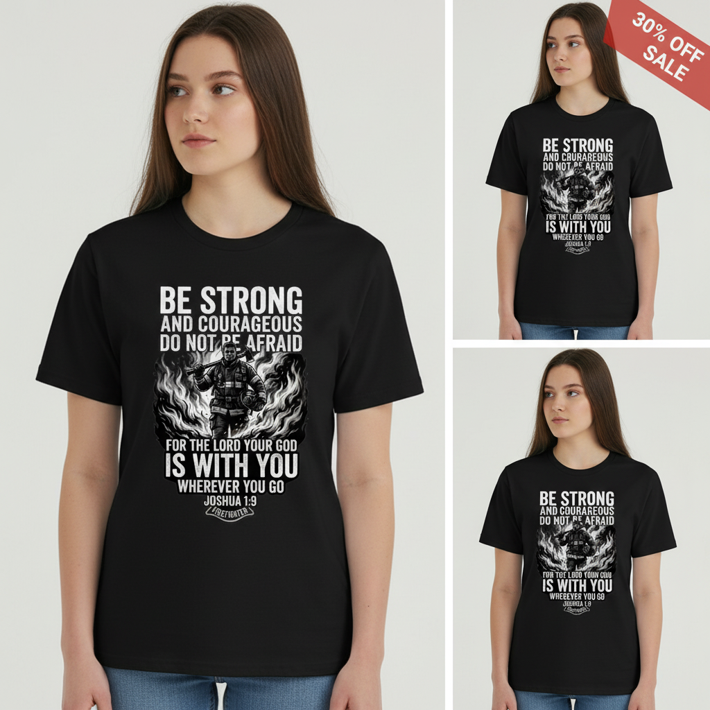 Firefighter Courage T-Shirt_triple_model