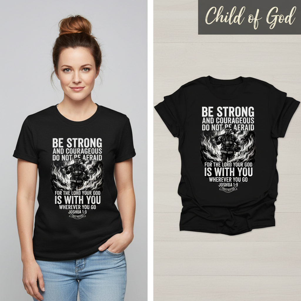Firefighter Courage T-Shirt_model_flat