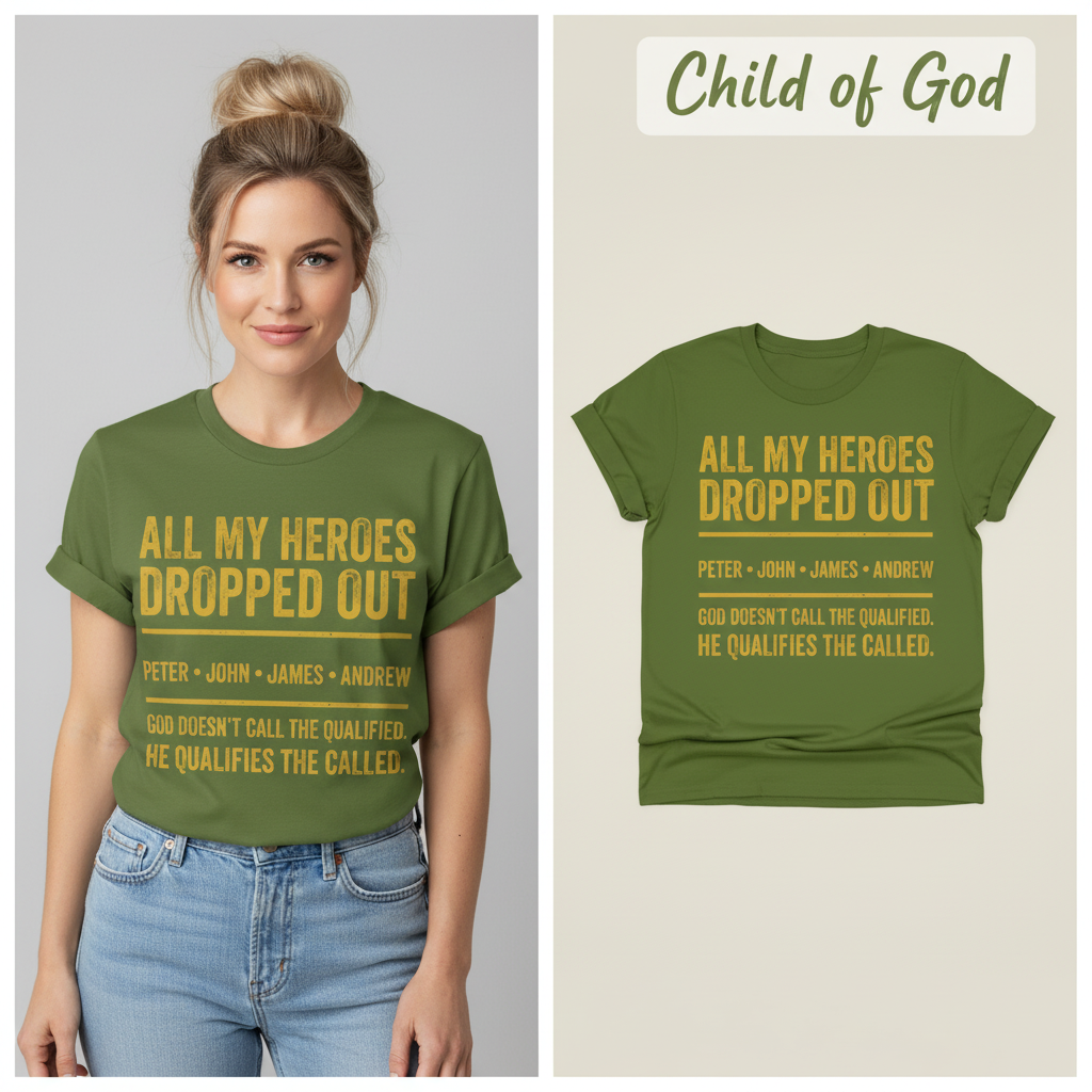 All My Heroes Dropped Out T-Shirt_model_flat