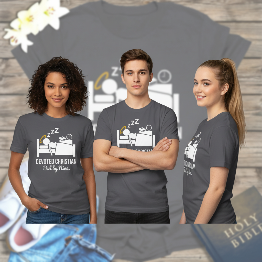 Devoted Christian Bed by Nine T-Shirt_triple_model