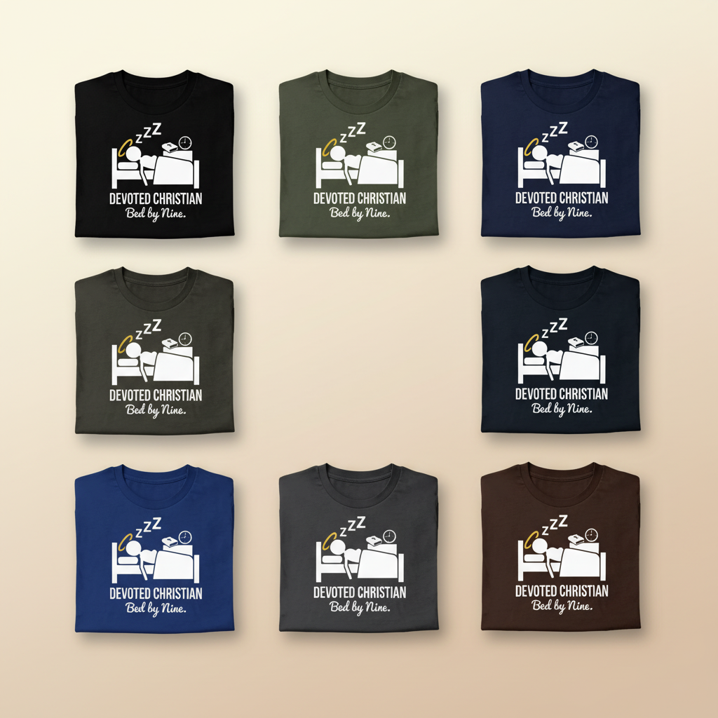 Devoted Christian Bed by Nine T-Shirt_6color_grid