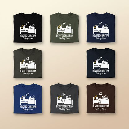 Devoted Christian Bed by Nine T-Shirt_6color_grid