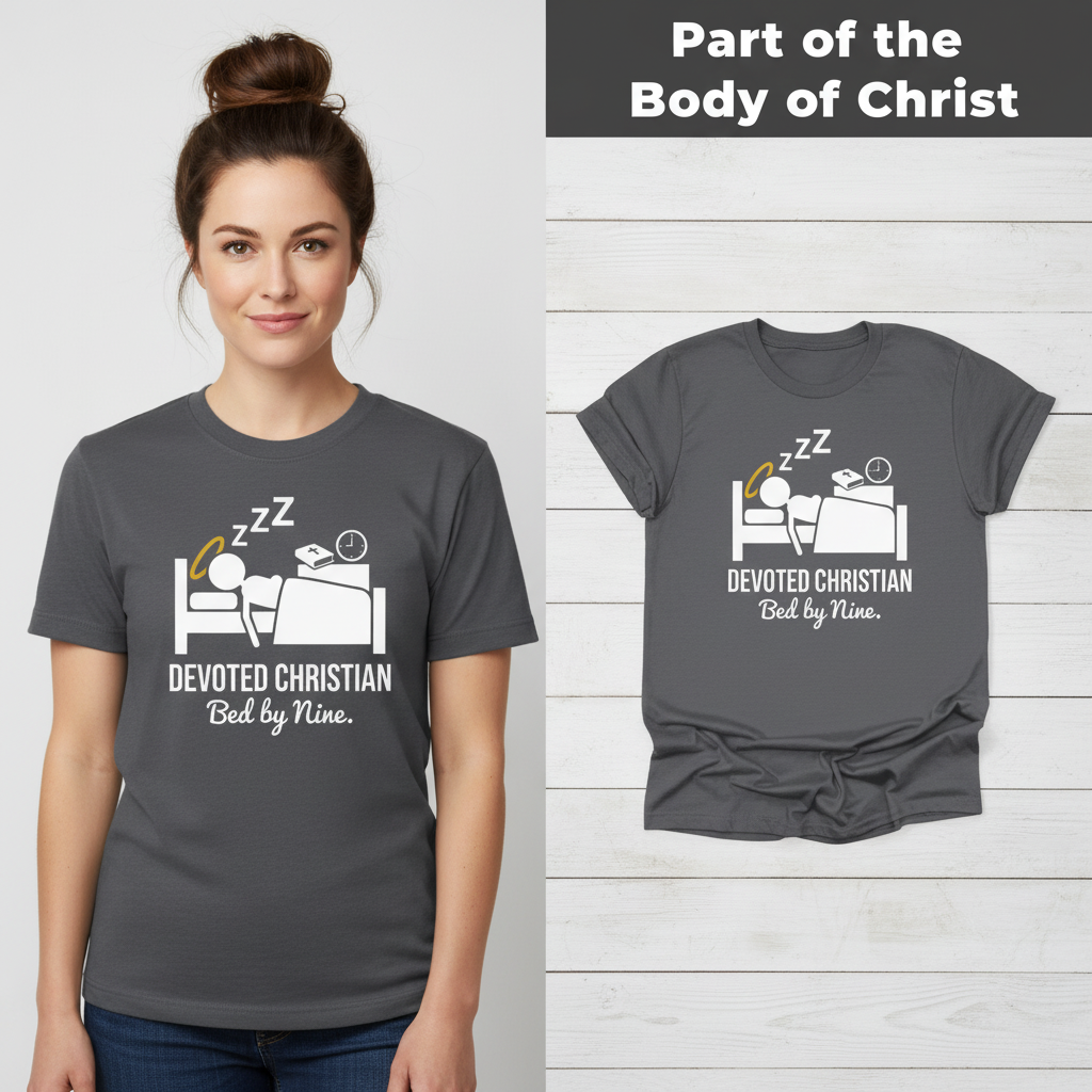Devoted Christian Bed by Nine T-Shirt_model_flat