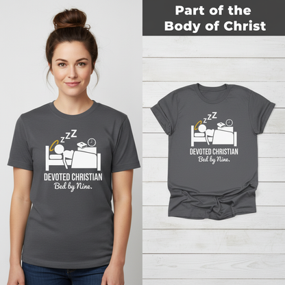 Devoted Christian Bed by Nine T-Shirt_model_flat