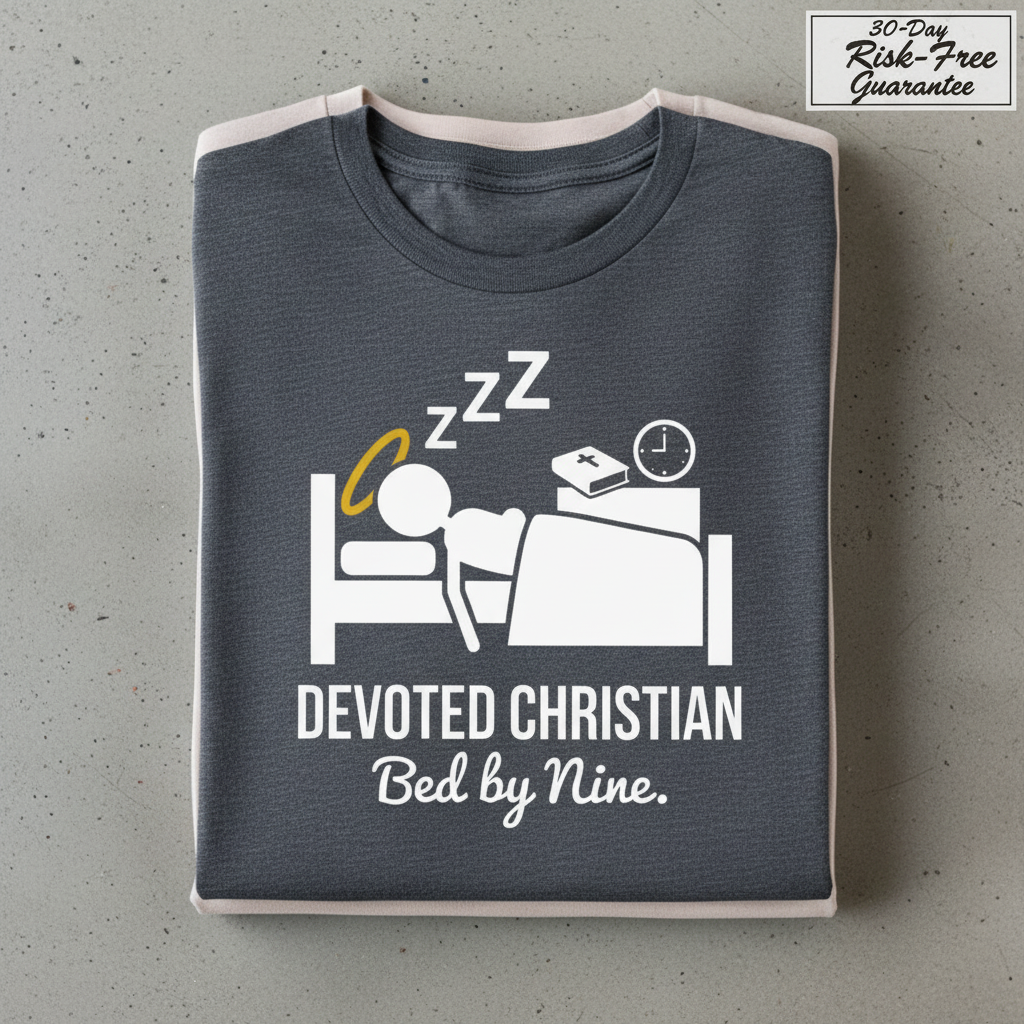 Devoted Christian Bed by Nine T-Shirt_stacked_flatlay