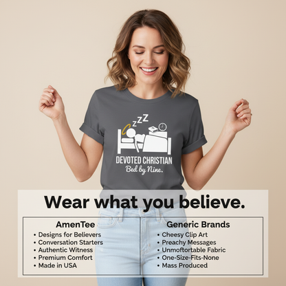 Devoted Christian Bed by Nine T-Shirt_product_table