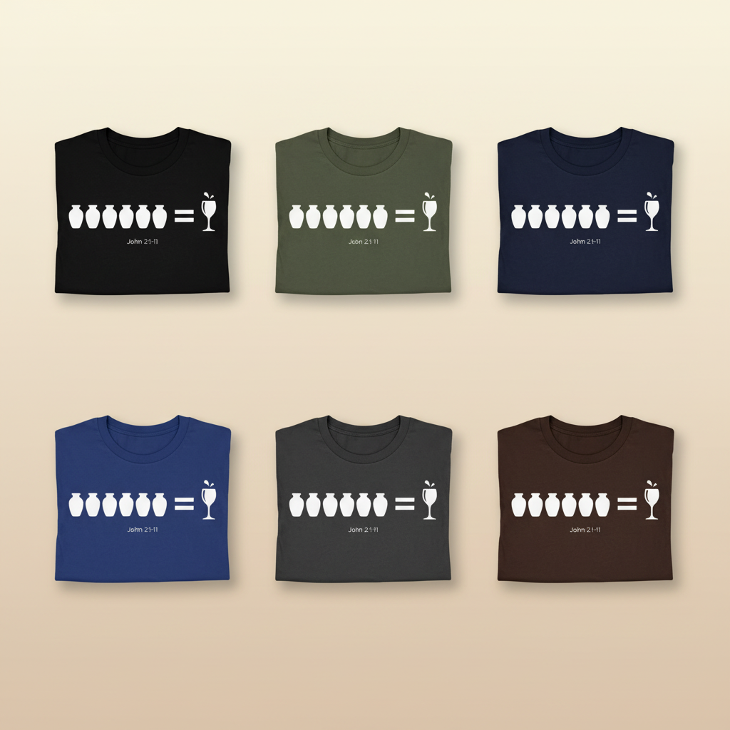 Water-to-Wine Miracle T-Shirt_6color_grid