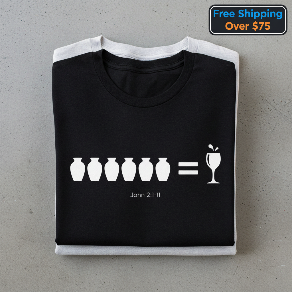 Water-to-Wine Miracle T-Shirt_stacked_flatlay