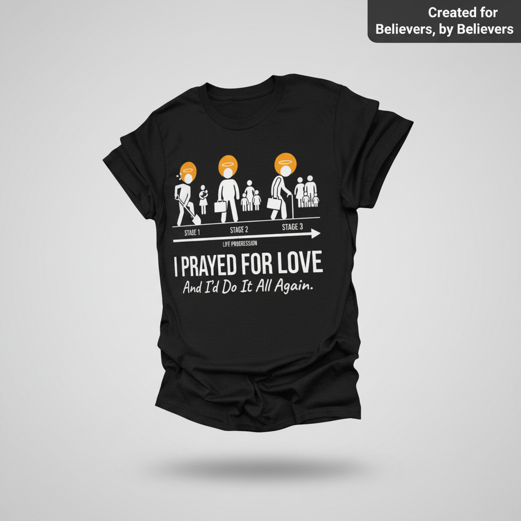 I Prayed for Love Life Stages T-Shirt_3d_float