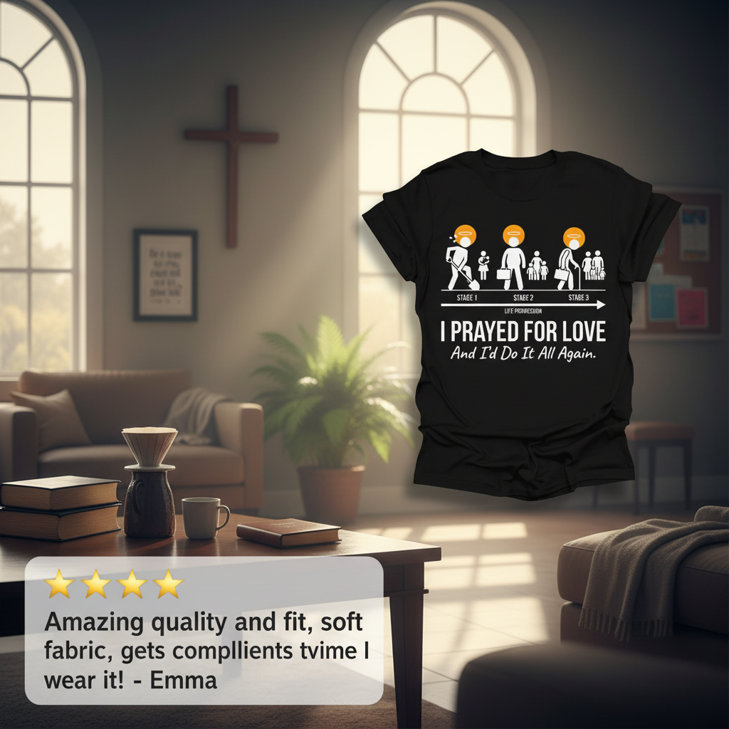 I Prayed for Love Life Stages T-Shirt_review_5star