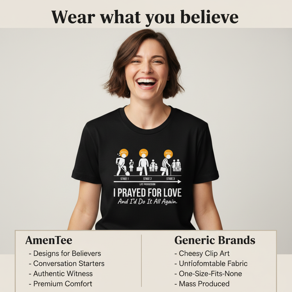 I Prayed for Love Life Stages T-Shirt_product_table