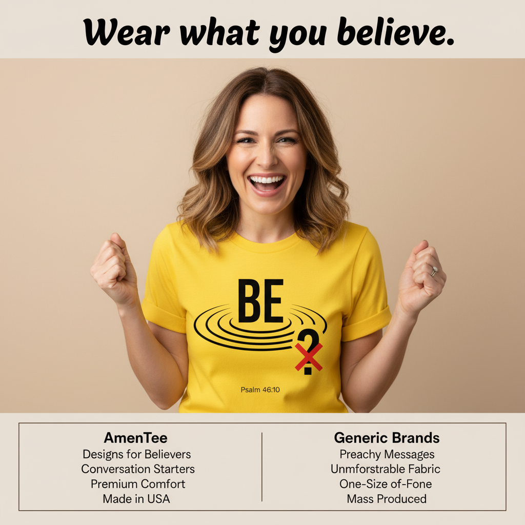 Be Still Scripture T-Shirt_product_table