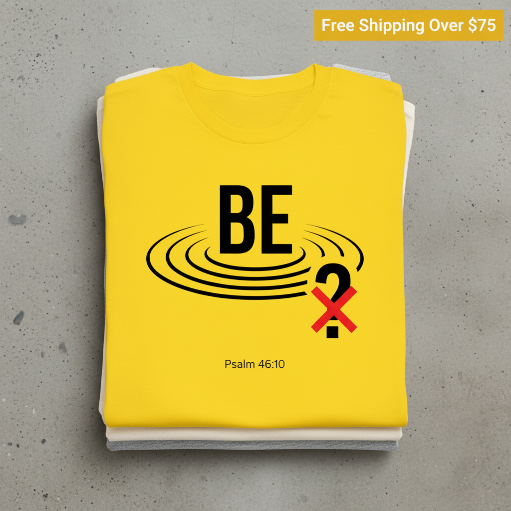 Be Still Scripture T-Shirt_stacked_flatlay