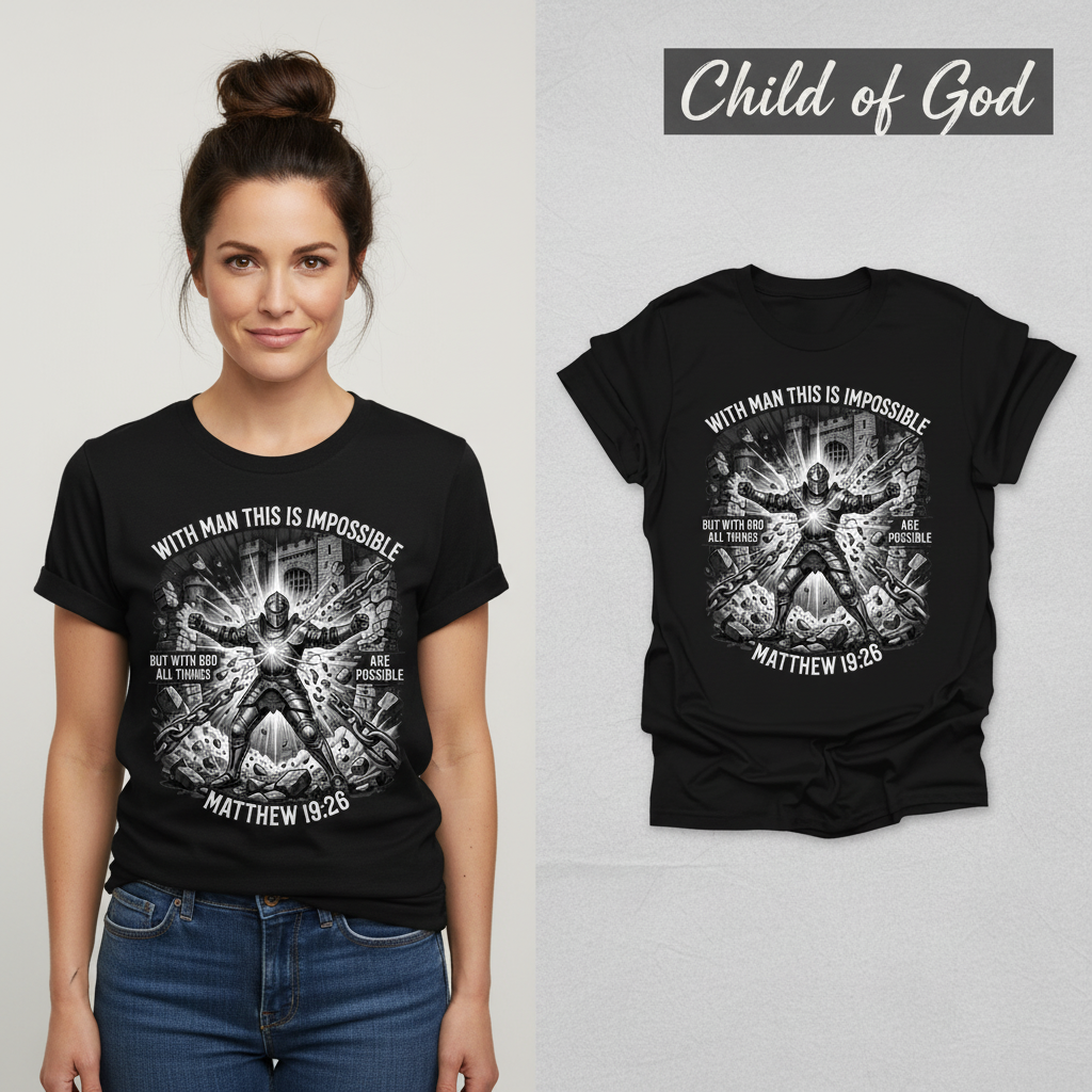 With God All Things Are Possible T-Shirt_model_flat