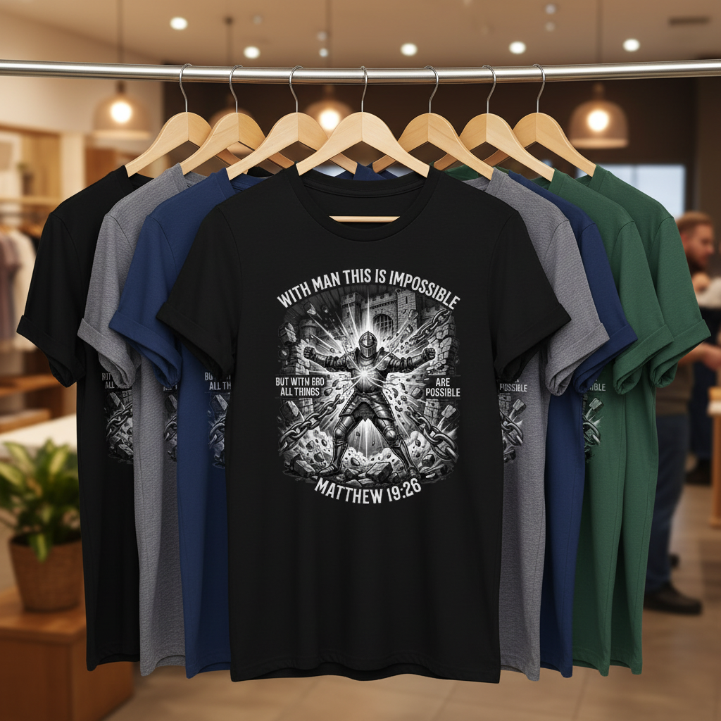 With God All Things Are Possible T-Shirt_boutique_rack