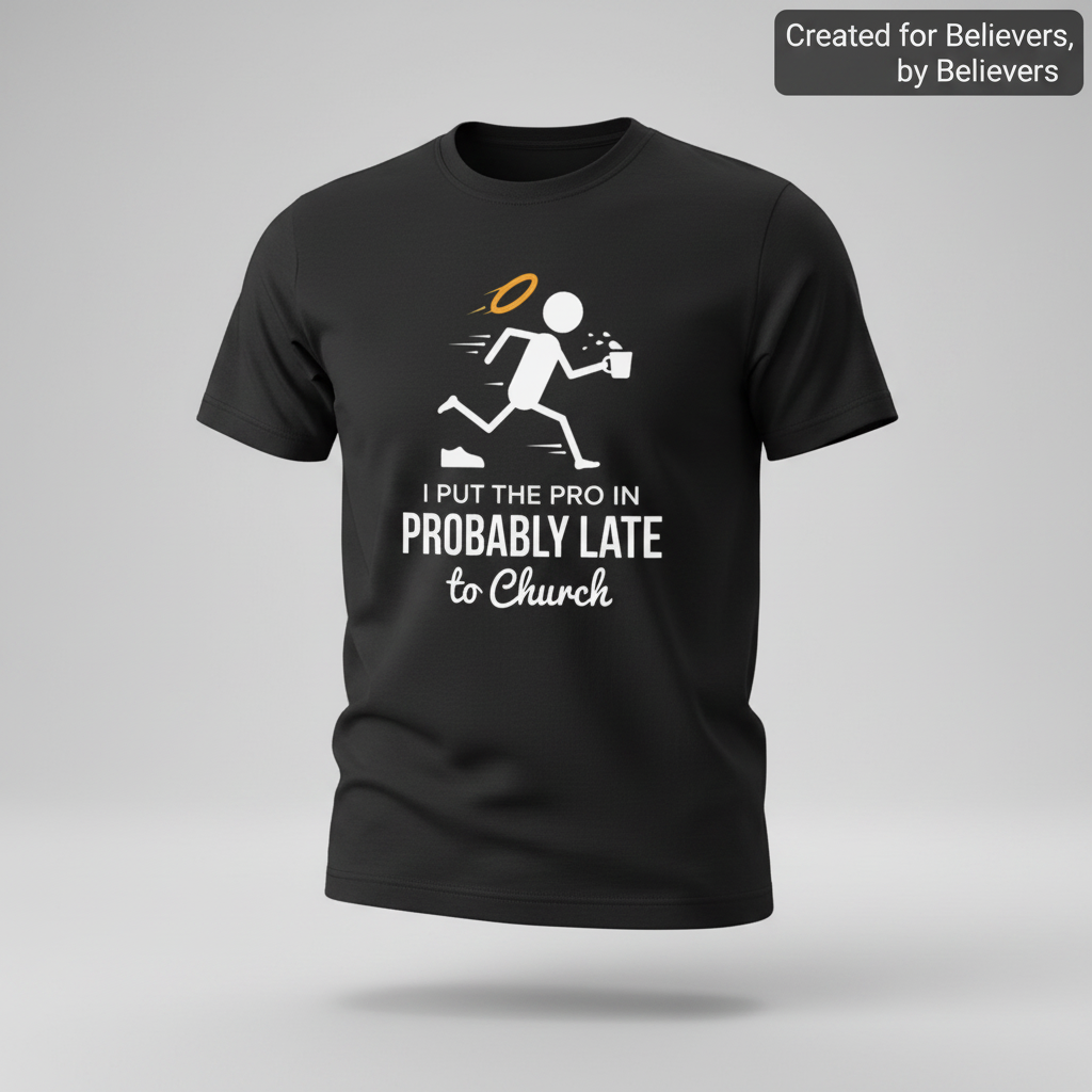 Probably Late to Church T-Shirt_3d_float