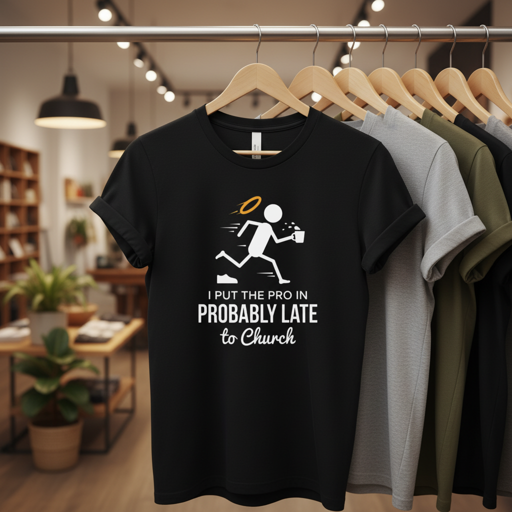 Probably Late to Church T-Shirt_boutique_rack
