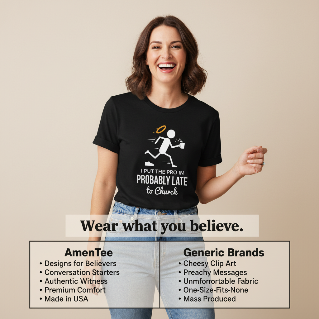 Probably Late to Church T-Shirt_product_table