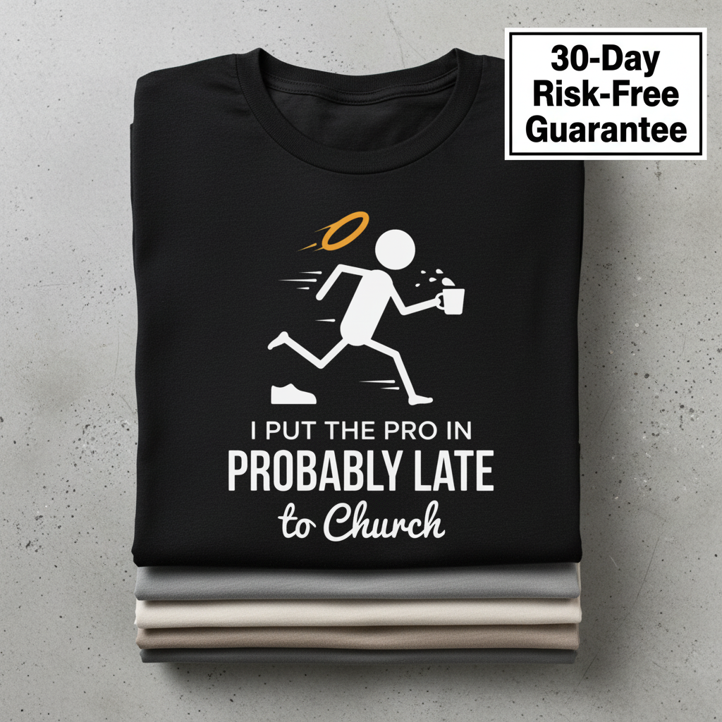 Probably Late to Church T-Shirt_stacked_flatlay