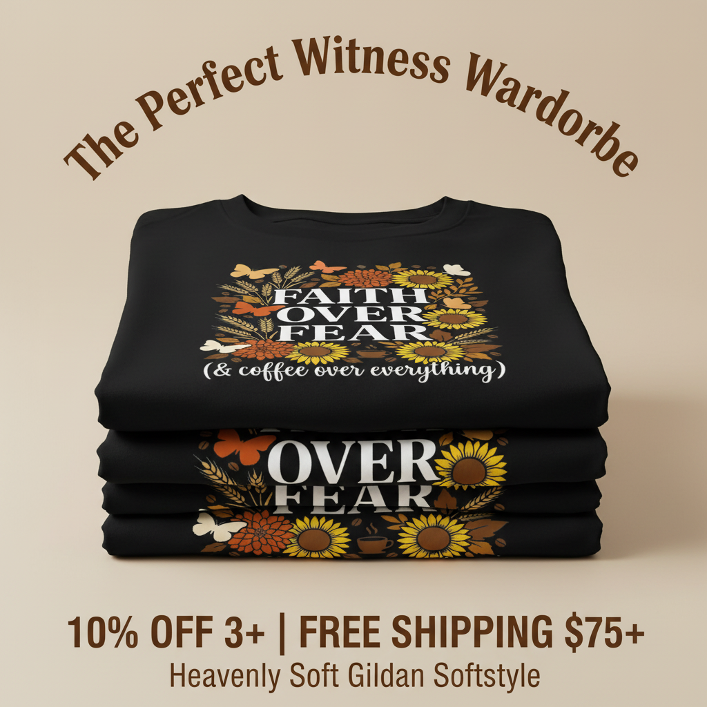Faith Over Fear (& Coffee) T-Shirt_stacked_promotion