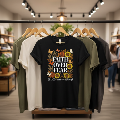 Faith Over Fear (& Coffee) T-Shirt_boutique_rack