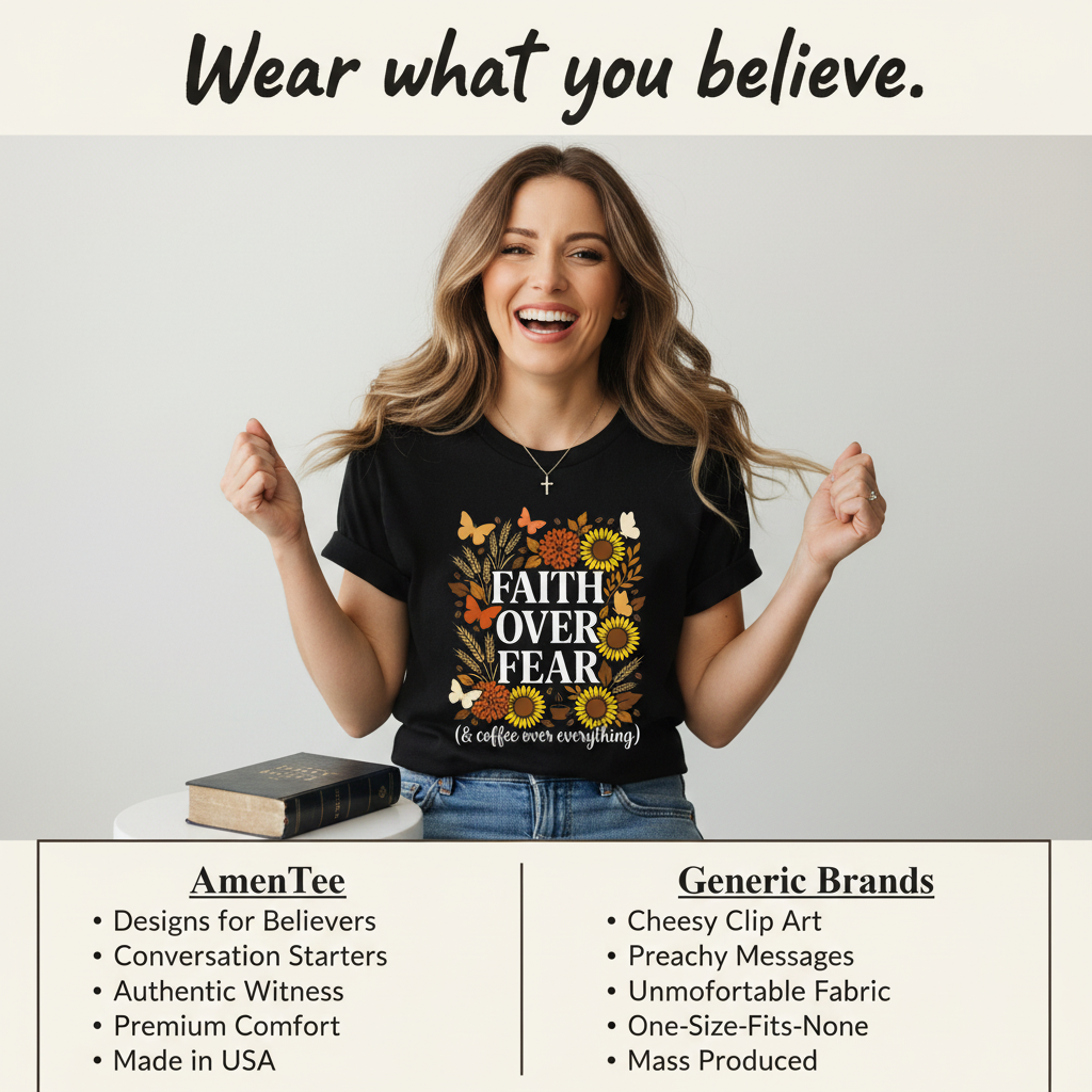 Faith Over Fear (& Coffee) T-Shirt_product_table