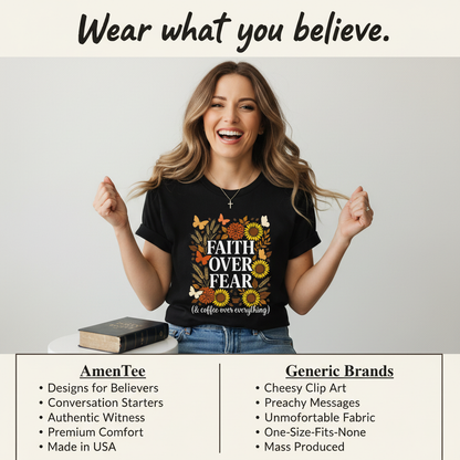 Faith Over Fear (& Coffee) T-Shirt_product_table