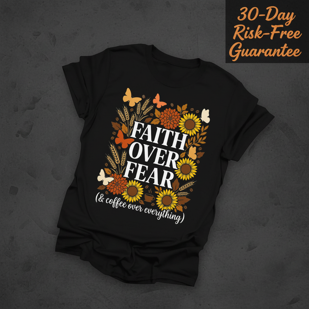 Faith Over Fear (& Coffee) T-Shirt_fold_tilt