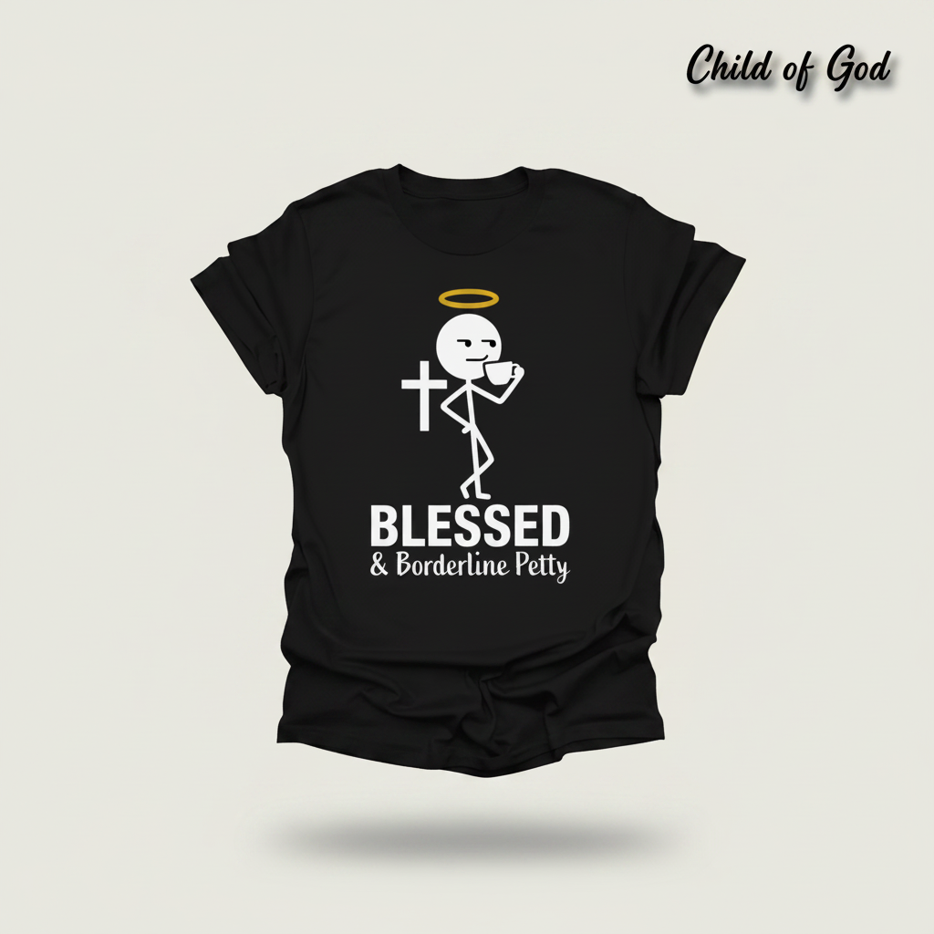 Blessed & Borderline Petty T-Shirt_3d_float