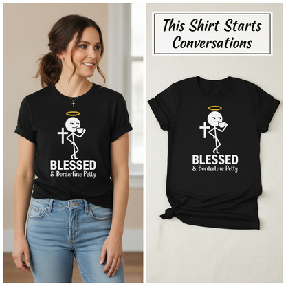 Blessed & Borderline Petty T-Shirt_model_flat