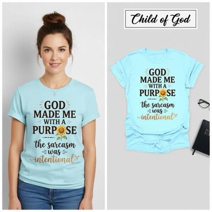Purposeful Sarcasm Sunflower T-Shirt_model_flat