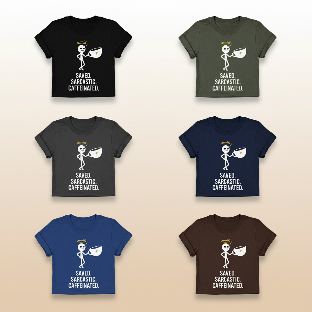 Saved Sarcastic Caffeinated T-Shirt_6color_grid