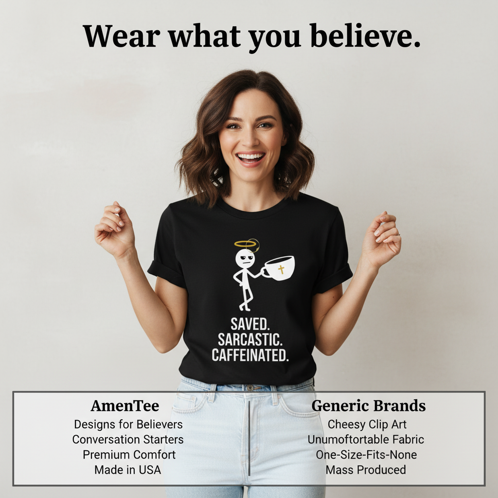 Saved Sarcastic Caffeinated T-Shirt_product_table