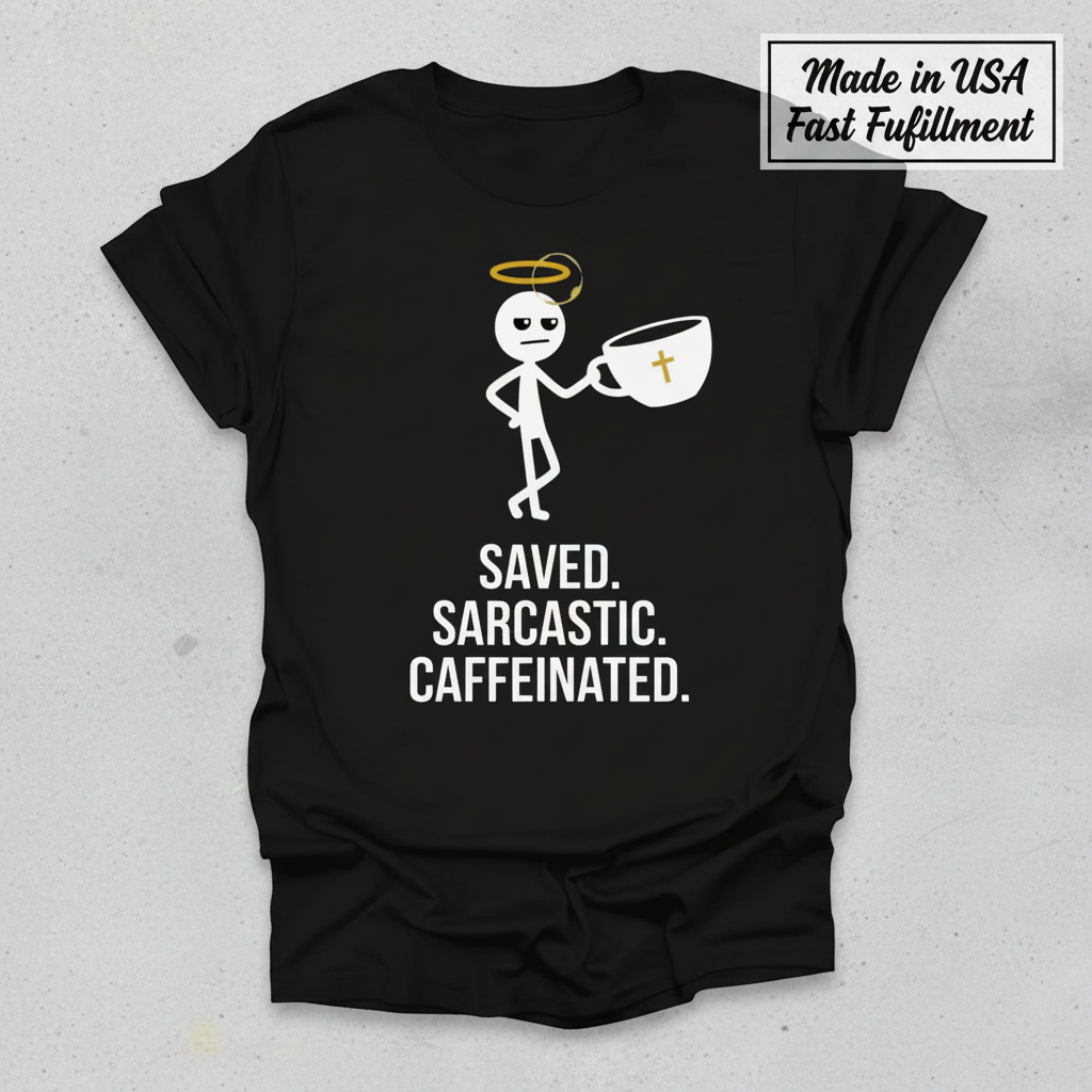Saved Sarcastic Caffeinated T-Shirt_clean