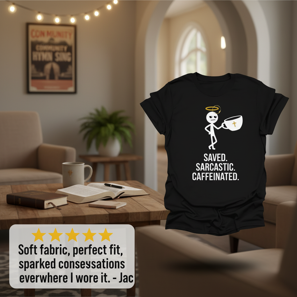 Saved Sarcastic Caffeinated T-Shirt_review_5star