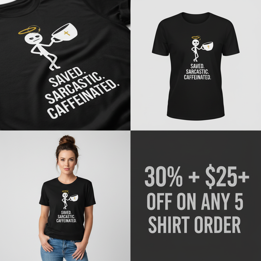 Saved Sarcastic Caffeinated T-Shirt_4_panel