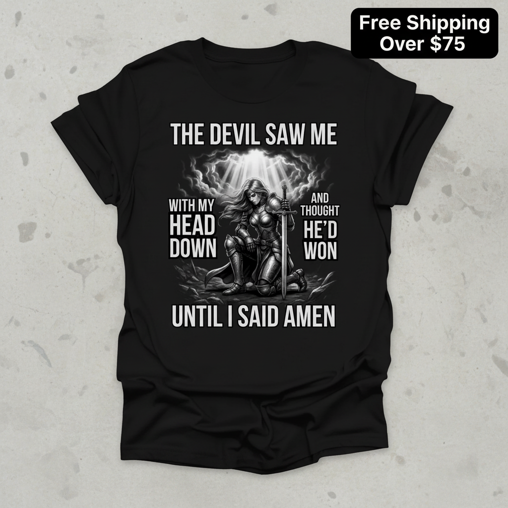 Warrior of Amen Faith Armor T-Shirt_clean