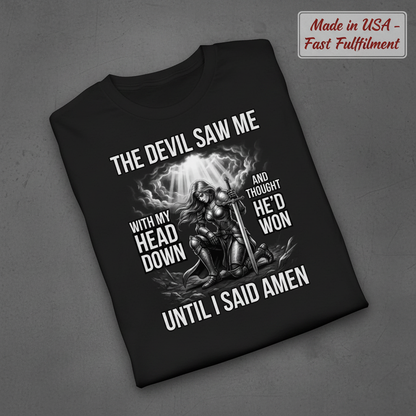 Warrior of Amen Faith Armor T-Shirt_fold_tilt