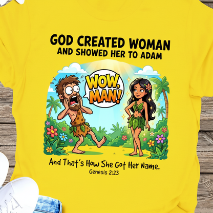 Wow, Man! Creation Humor T-Shirt_extreme_za