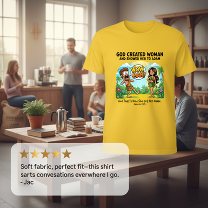 Wow, Man! Creation Humor T-Shirt_review_5star