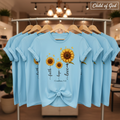Faith Hope Love Sunflower T-Shirt_boutique_rack