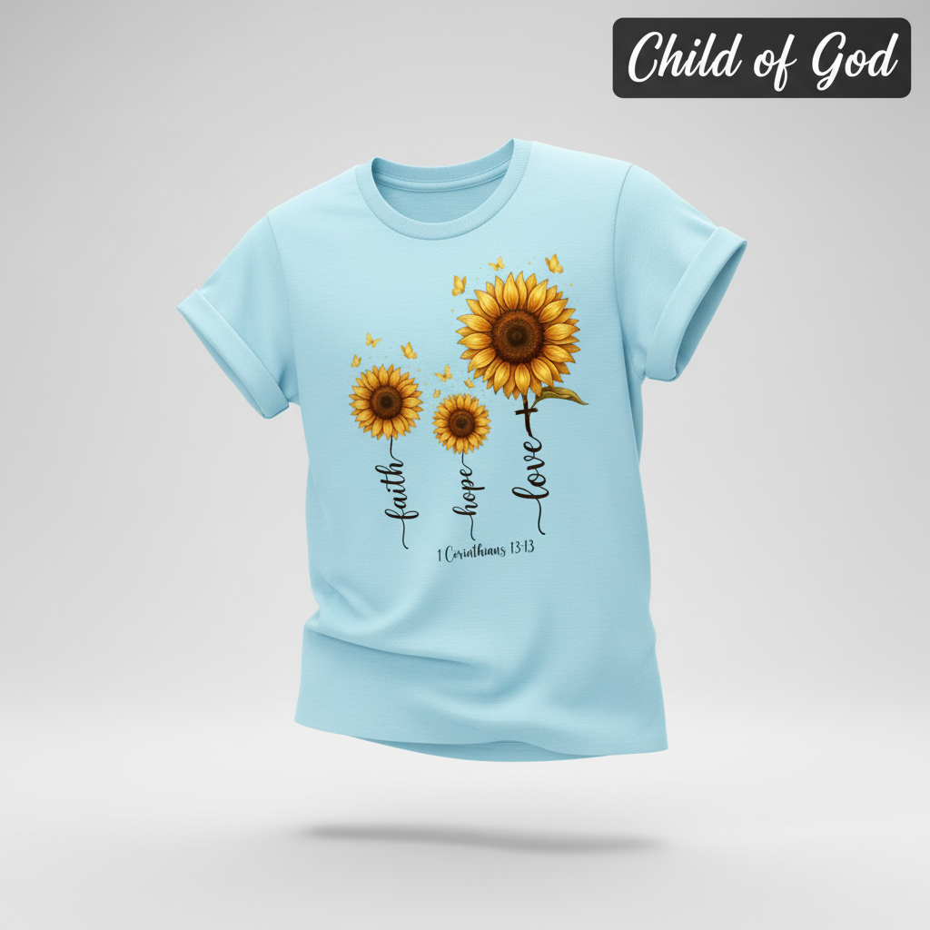 Faith Hope Love Sunflower T-Shirt_3d_float