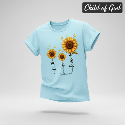 Faith Hope Love Sunflower T-Shirt_3d_float