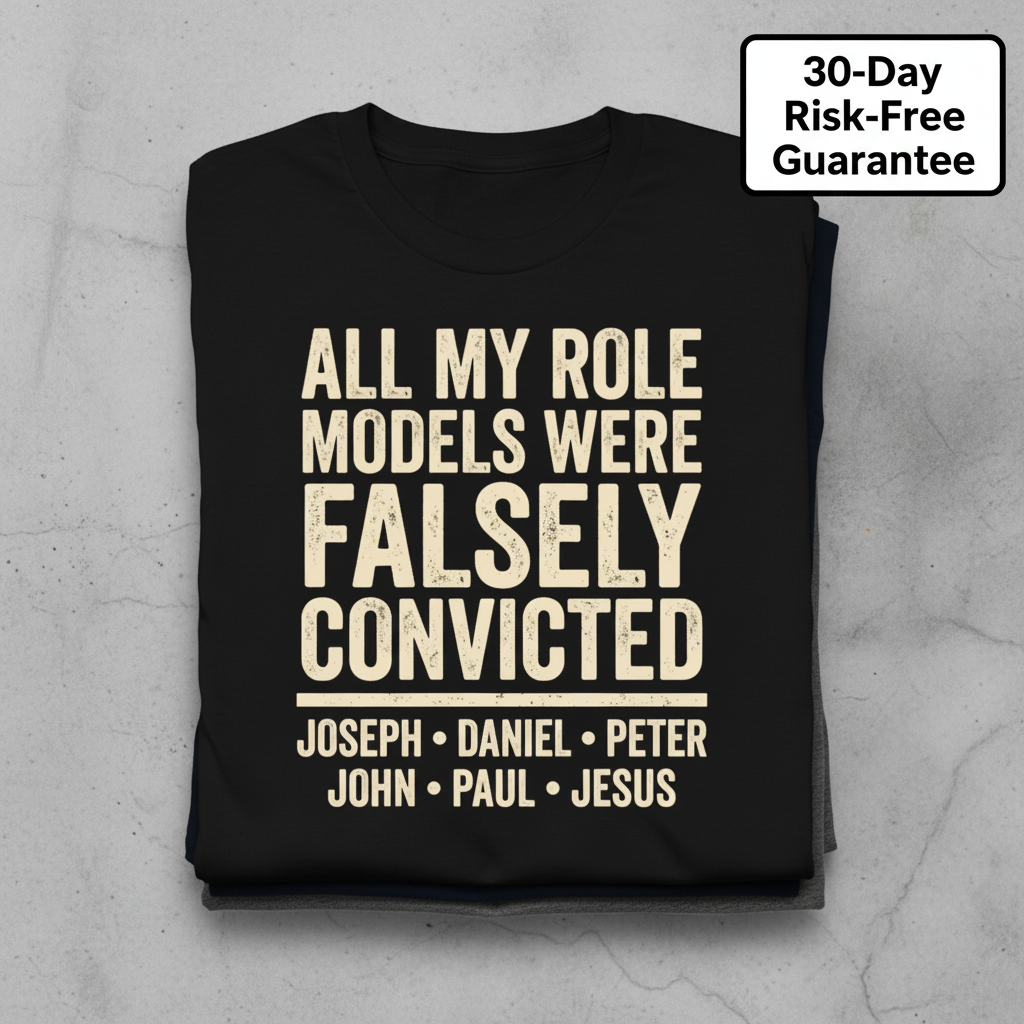 Falsely Convicted Role Models T-Shirt_stacked_flatlay