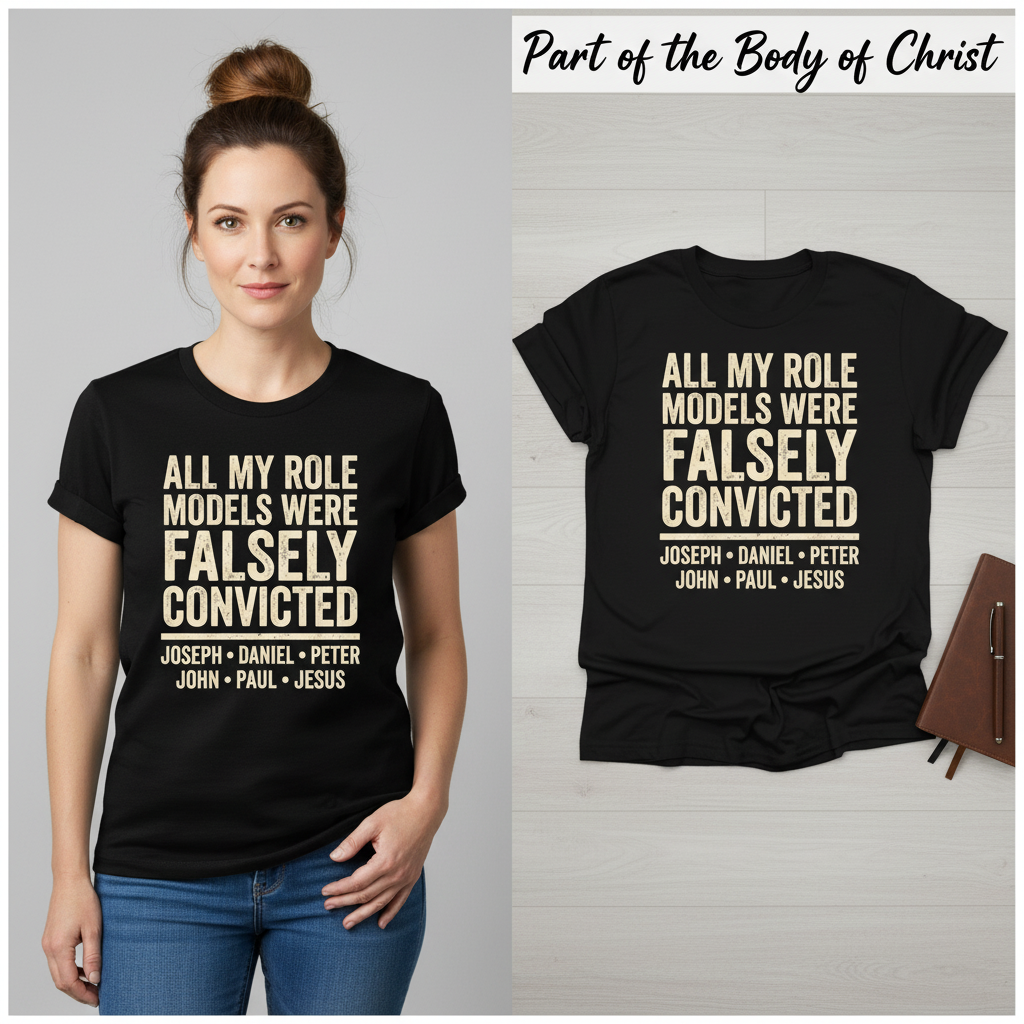 Falsely Convicted Role Models T-Shirt_model_flat
