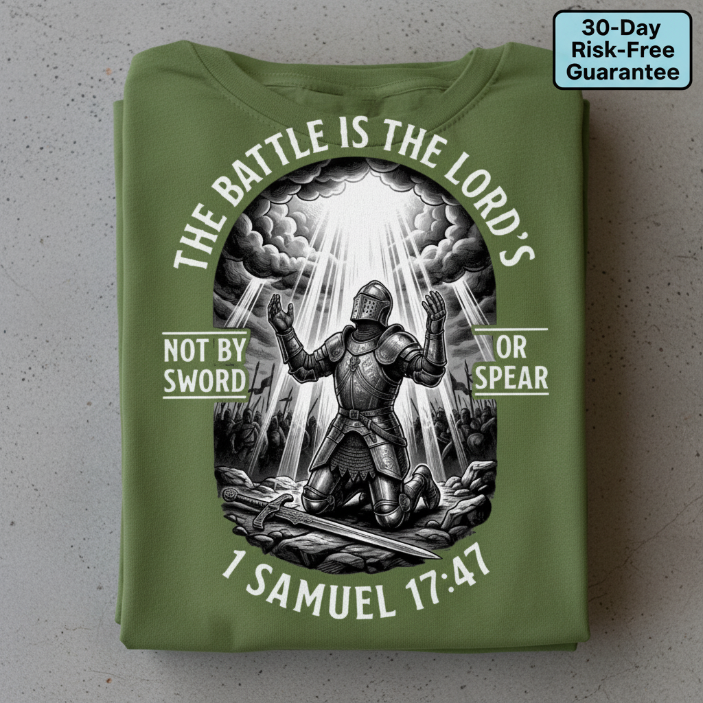 The Battle Is the Lord’s T-Shirt_stacked_flatlay
